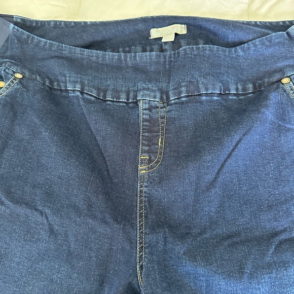 Woman Within plus size 24W jeans dark indigo straight leg. - Picture 9 of 9